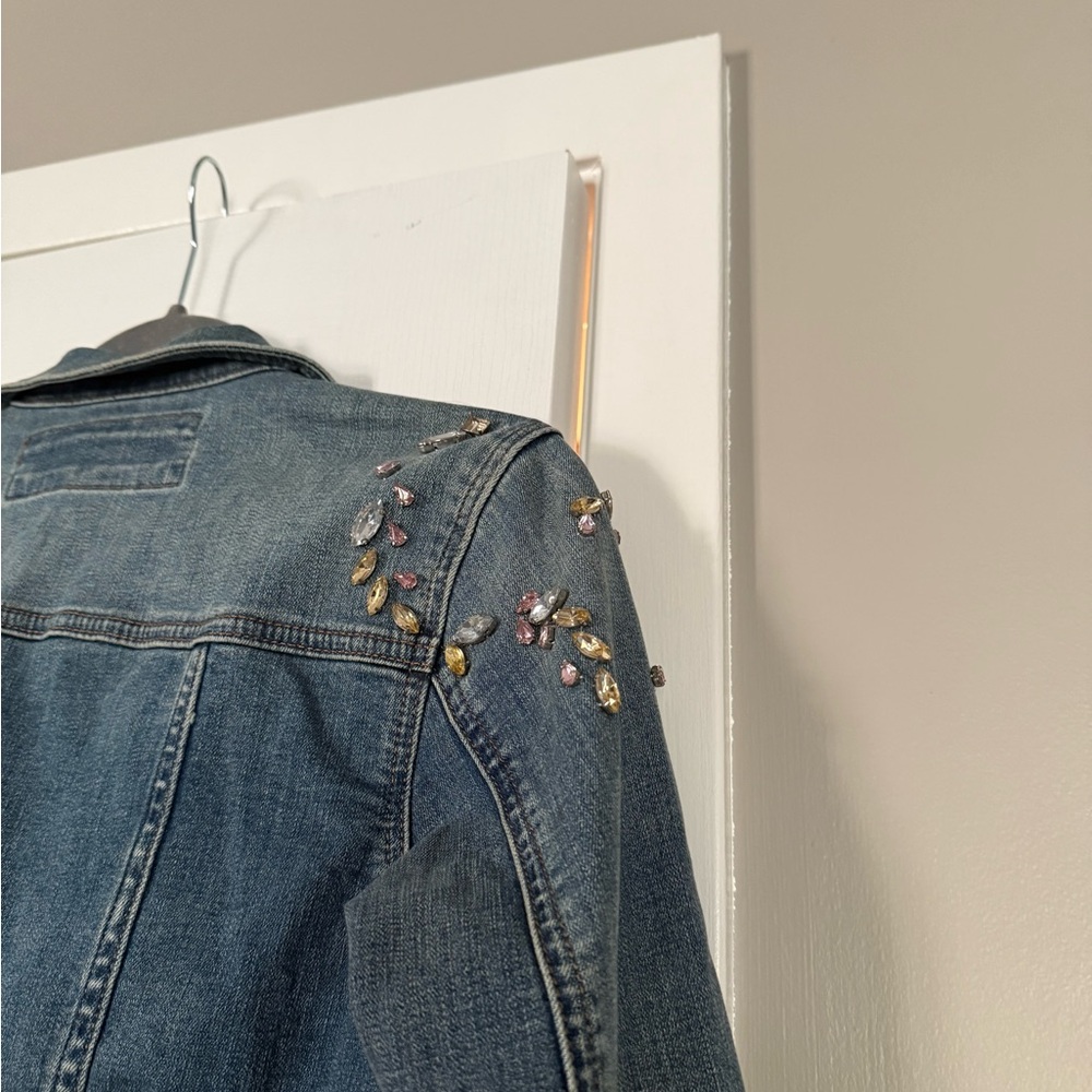 Express Rhinestone Studded Denim Jean Jacket - Picture 9 of 9
